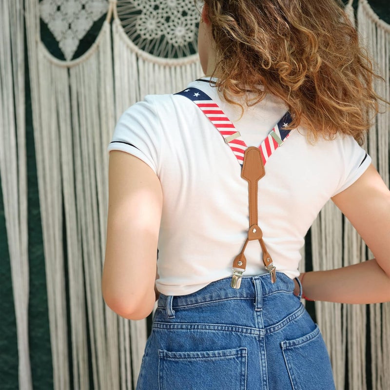 Action Ward Store Women's Suspenders - 1" Width - Y Back 4 Clip Skinny Ladies Suspenders - Image 3